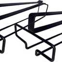 LINFIDITE Wine Glass Holder 2PCS Stemware Rack Hanger Under Cabinet Wine Glass Rack Kitchen Hanging Storage Rack Organizer,Black (For Partition Thickness under 1.18")