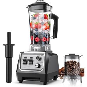 1800W Smoothie Blender and Grinder Combo 70OZ Large Capacity Countertop Blenders for Kitchen High Speed Blender for Smoothies Ice Crushing Frozen Drinks Puree (Silver-Black)