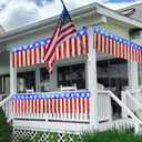 Red White Blue Garland Streamers - 2Packs 39.4 Feet Patriotic Decorations Foil Fringe Garland Tinsel Patriotic Metallic Banner American Flag Banner for Parade Floats, 4th of July Decorations
