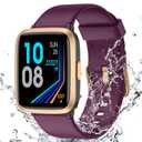 Fitness Tracker Watch with Heart Rate Monitor, Large Screen Activity Tracker with Pedometer, Sleep Monitor, Calories & Step Counter, 5ATM Waterproof Smart Watch for Women Men Fitness Watch for Sports (Purple)