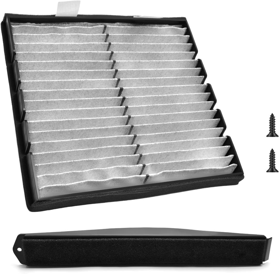 Cabin Air Filter with Activated Carbon with Access Door Fits for Chevy Silverado Tahoe Suburban Avalanche GMC Sierra Yukon Cadillac Escalade Replace 22759203 22759208