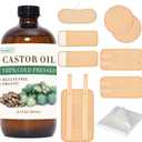 10 Pcs Organic Cotton Castor Oil Pack Wrap - Reusable Castor Oil Packs for Stomach, Neck, Knee, Foot, Women & Entire Body