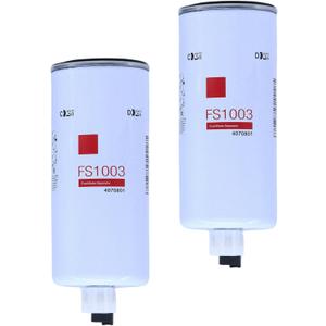 2 Pack of FS1003 Water Separator Fuel Filter Replaces 4070801, FS1065, FS19596, 4934879, BF1293-SPS, BF1378-SPS, 33604, 33965, 3406889 Fits Cummins Engines Freightliner Kenworth Peterbilt Volvo Trucks