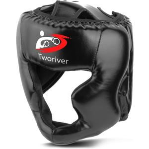 Boxing Headgear 1 Pack, Adjustable Boxing Head Gear Helmet for Adult Men & Kids, Closed-Type Safe, for MMA Sparring, Muay Thai, Kickboxing Training Gear, Strong Grip (Black)