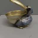 Pelican Key Holder Statues,Fun Animal Hippo Candy Dish,Candy Dish for Office Desk Unique,Modern Key Holder for Pelican Figurine,Suitability Desk candy bowl and Entry Table Decor Items(Silver