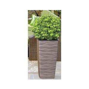 Heavy Duty Tall Planters for Outdoor Plants, Indoor Grande Plant Pots, Boxes, Trees, Flower Pots, 2-Piece Set, 3.4 Gallon, Modern Design, Built-in Drainage, Front Porch Decor,  Mocha