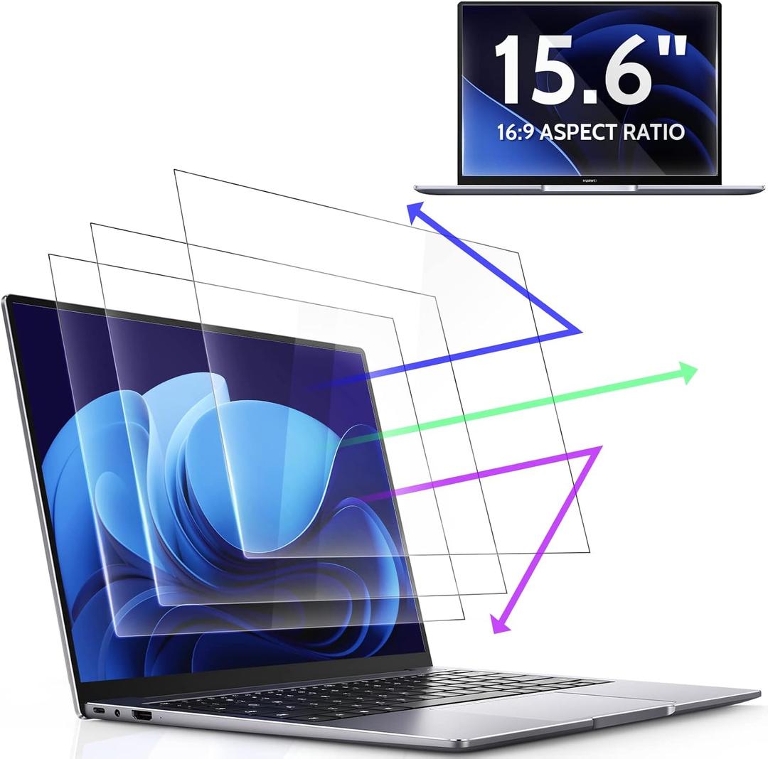 Peslv 3 Pcs 15.6 Inch Anti Blue Light Screen Protector Compatible With Lenovo Hp Dell Acer Asus Samsung etc Laptop-16:9 Aspect, 15" Computer Monitor Glare Filter Uv Blocker Shield Cover Eye Protection Film