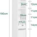 SoBuy Bathroom Narrow Storage Cabinet, Skinny Tall Unit with Adjustable Shelves Slender, Bathroom Organizers and Storage, Anti-Tipping Floor Standing Cupboard Laundry Room, White BZR34-W