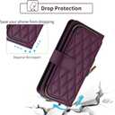 Wallet Case for Samsung Galaxy S21 Plus S21+ 5G with Wrist Strap 9+ Card Slots Zipper Purse, Luxury PU Leather Stand Full Body Phone Cover for S21+5G S21plus 21S + S 21 21+ G5 Women Deep Purple (Wine Red)