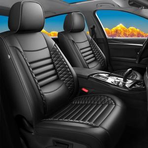 Car Seat Covers Compatible with Kia K4 2025. Upgraded Waterproof & Breathable Leather. Compatible with Airbag & Easy to Install. All-Weather Seat Cushion Protector(Full Set, Black)