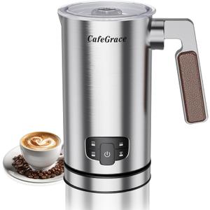 Milk Frother, 4-in-1 Milk Frother and Steamer, Automatic Hot and Cold Foam Maker and Milk Steamer for Coffee, Latte, Cappuccino, Macchiato, Hot Chocolate, Matcha
