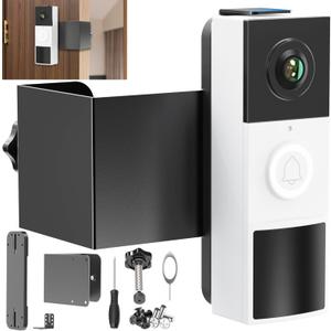 AntiTheft Video Doorbell Mount Compatible with Tapo, Doorbell Camera Mount, No Drill Adjustable Mounting Bracket Holder Accessories for Apartment Rentals, Enhanced Protection Doorbell Mount Bracket