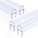 Glass Shower Door Seal Strip 4 Pack x 39 Inch U Type for 3/8" Thick Glass Frameless Shower Door Bottom Side Seal Trim Strip Door Sweep Ultra Clear Rubber Shower Door Leak Guard