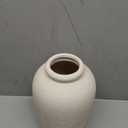 Large Ceramic Rustic Vase, 11 inch Minimalist Decorative Farmhouse Tall Vase for Home Decor, Living Room, Shelf Decor, Enterway, Wedding, Table Decoration, White