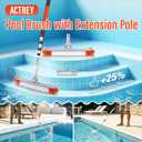 16FT Telescoping Pool Pole with 19" Pool Brush Head,Reinforced Aluminum Adjustable Extension Pole,Heavy Duty Adjustable Pool Cleaning Pole for Inground & Above Ground Pool Wall Tile Floor Cleaning