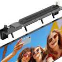 Soundbar Mount, No Drilling Steel TV Top Shelf with Storage Boxes, Sound bar Mount up to 15 lbs, Universal Sound Bar TV Mount Bracket, Soundbar Mount Above TVs Compatible with Samsung, Sony (33.8")
