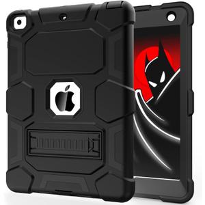 CCMAO Case for iPad 6th Generation/ipad 5th Generation/iPad 9.7 Inch (2018/2017 Model), iPad Air 2 Case, Hybrid Shockproof Rugged Protective Cover with Kickstand, Black