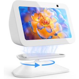Maxonar Stand for Echo Show 5 (3rd Gen), Adjustable Tilt Swivel Stand Anti-Slip Base Strong Magnetic Compatible with 2023 Release Show 5 Smart Speaker- White