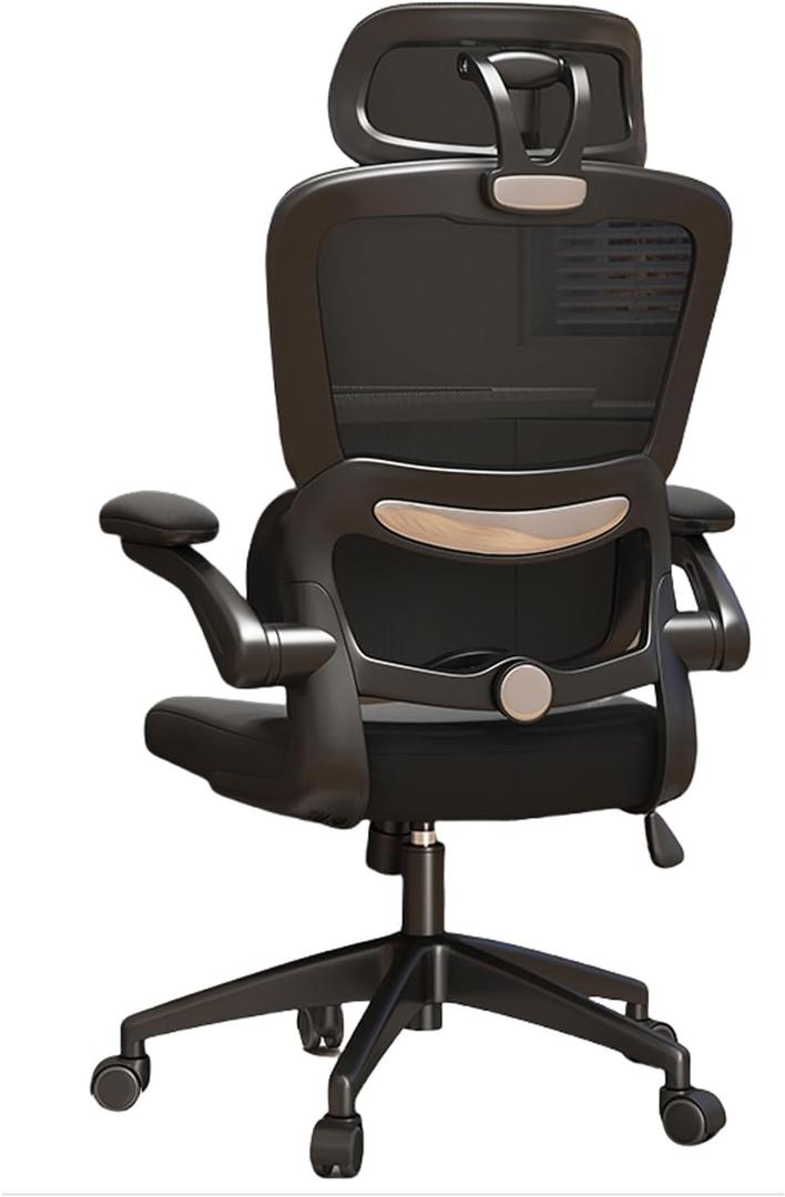 Computer Chair, Office Chair Ergonomic, Mesh Computer Chair with 360° Pulleys, Adjustable Lumbar Support and Headrest, Suitable for Office, Home Study, Meeting Room(Black)