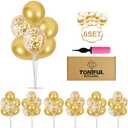 TONIFUL Inflatable Toys 6 Balloon Centerpieces with Gold Balloon Stand Kit for 2025 Graduation,Anniversary,Table Party Decorations,30th 40th 50th 60th 70th 80th Birthday Decorations New Years 2025