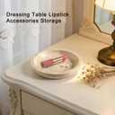 Jewelry Dish 5.5"x5.5",Natural Travertine Stone Trinket Dish - Round Decorative Vanity Tray for Jewelry, Keys, and Small Accessories, Countertop Organizer for Bathroom, Bedroom, Entryway