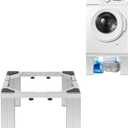 Chinchilla Heavy Duty Stainless Steel Laundry Pedestal - Universal Adjustable Stand for Washer, Dryer & Refrigerator, 12" Height Appliance Riser with Non-Slip Feet