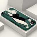 for Samsung Galaxy S20 Case Creative Flower Pattern Design Dropproof Slim Protective for Galaxy S20 Phone Cover 6.2 inch-Cat Green