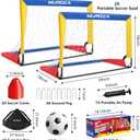 Kids Soccer Goal, Soccer Goals for Backyard Set, 2 Pack of 2x1.5ft Portable Pop Up Soccer Net Set with Ball, Cones, Complete Training Equipment for Youth Ages 3-8