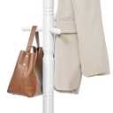 VASAGLE Solid Wood Coat Rack and Stand, Free Standing Hall Coat Tree with 10 Hooks for Hats, Bags, Purses, for Entryway, Hallway, Rubberwood, Cloud White URCR03WT