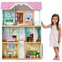 Delta Children MySize Dollhouse - Large 3-Story Dollhouse with 7 Rooms Includes 12 Accessories - Fits 12-inch Dolls - Pretend Play Dream Gift for Ages 3+