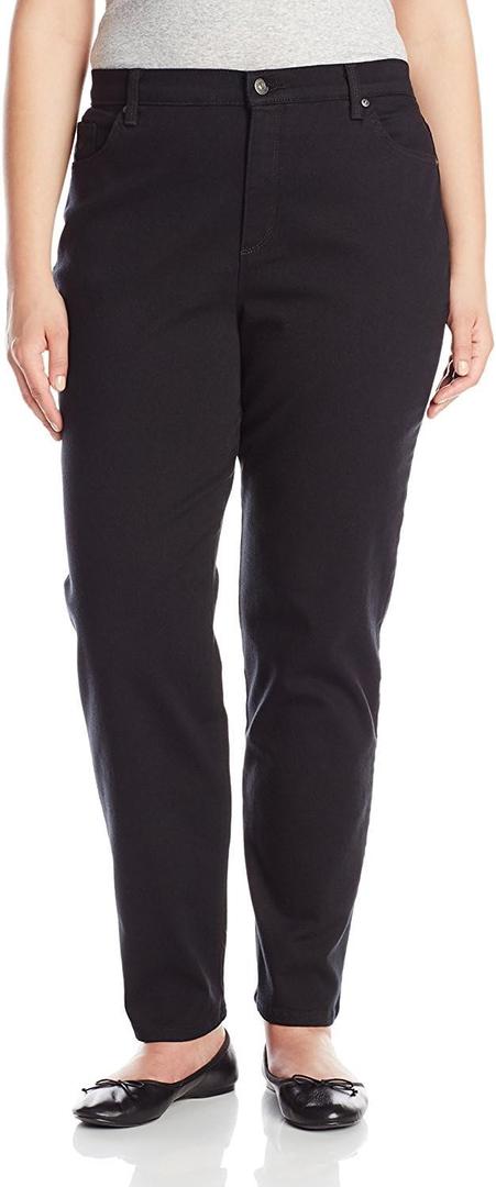 Gloria Vanderbilt Women's Plus Amanda Classic Fit Jean, Black, 18 W Short