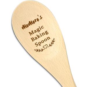 Memere Cooking Wooden Spoons - Memeres Gifts Mothers Day Wood Spoons, Gifts for Memeres from Grandkids Wooden Cooking Utensils, Memere's Magic Kitchen Gift Kitchen Accessories, 12 Inch