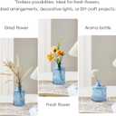 Glass Bud Vases Set of 16 - Blue Assorted Small Mini Glass Vases for Flowers, Crystal Vintage Vase Set, Bulk Centerpieces for Table Dcor, Wedding, Home and Events (Blue, 16 Pcs)