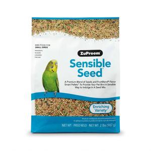 ZuPreem Sensible Seed Bird Food, Parakeet, Budgie, Parrotlet, Dove, Seed and Pellet Blend for Small Birds, Food Mixer Topper, Enriching Variety, Made in USA, Parakeet Seeds (S, 2 lbs), BBD: 04-05-2026