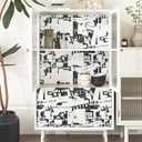 Black Peel and Stick Wallpaper Vintage Newspaper Script News Wall Paper White Contact Paper for Cabinets Kitchen Countertop Self Adhesive Removable Bathroom Bedroom Apartment 17.5"x102"