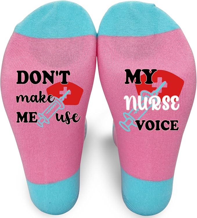 FQPJA Nurse Socks For Women, Blessed Nurse Socks Gifts For Nurse's Day Nurse's Week, Female Nurses Appreciation Christmas Thanksgiving Birthday Gifts For Cna Rn, Funny Nursing Sock -A21