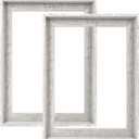 Canvas Floater Frame for 9x12 Oil Paintings, 2 Pack 0.9” Deep Floating Frames for Art Prints Artwork Landscape Portrait, Gallery Wall Decor Artist Designer Exhibition (Distressed White)
