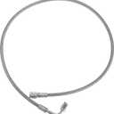 AN3 Braided Steel Turbo Oil Feed Line 90 Degree to Straight Hose End, 30" Remote Turbocharger Oil Drain Return Line Universal for Car Durable Stainless Steel PTFE Silver Tone