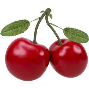 Woration Oversize Red Artificial Large Cherry Fake Fruit Decoration Simulation Big Cherry Bunch Ornament for Home Kitchen Party Table Photography Prop