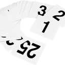 New Star Foodservice 23114 1-25 Double Sided Table Numbers, 4" x 4" Inch, White