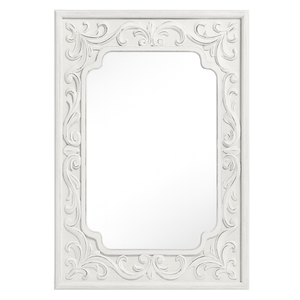 WREVERW Rustic Wood Frame Wall Decor, Distressed White Floral Carved Design, Vintage Windowpane Farmhouse Decor with Acrylic Reflective Surface for Living Room Bedroom Bathroom, 16"x22" WREVERW Rustic Wood Frame Wall Decor, Distressed White Floral Carved Design, Vintage Windowpane Farmhouse Decor with Acrylic Reflective Surface for Living Room Bedroom Bathroom, 16"x22"