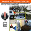 Upgrade Heavy Duty Vacuum Anchor, 4pack High Strong Vacuum Suction Cups Tie Downs with Carabiners & Tarp Clips for Car Awning Boat Camping Trap Bathroom Pet