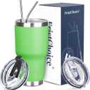 30 oz Tumbler with Lids and Straws Double Wall Vacuum Insulated Tumbler Cup,Stainless Steel Leak-proof Thermal Tumbler Travel Coffee Mug for Cold and Hot Drinks, Avocado Green