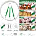 Poultry Water Line Cleaning Tool | 15ft rigid rod, 3 replaceable nylon brush heads for 0.7-1.2in pipes, scrubs algae/slime, no disassembly, with 100 cable ties