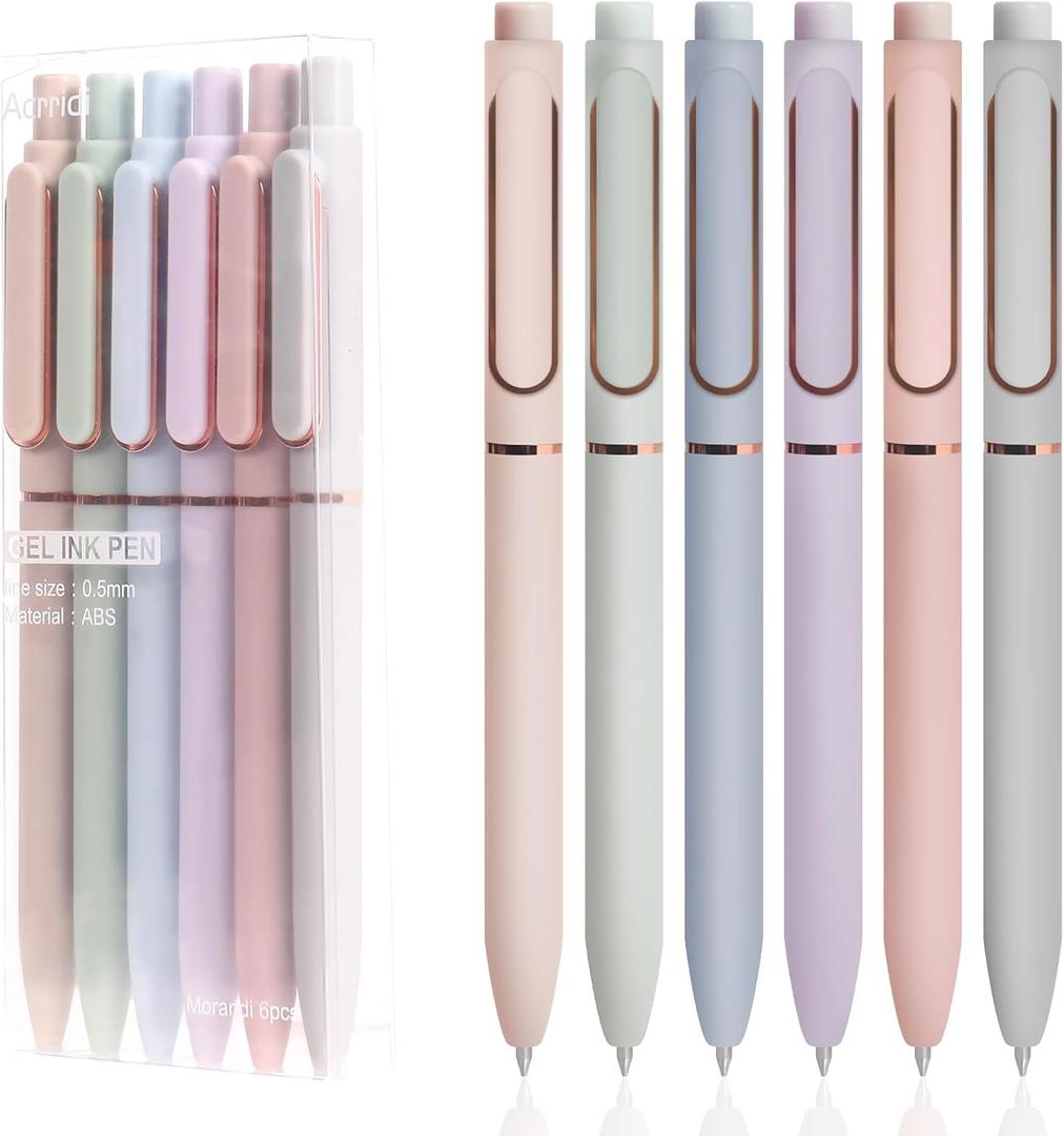 3 x 6 Pack 0.5mm Gel Pens Black Ink Smooth Writing | Fine point, journaling, office/school supplies, cute nurse aesthetic, gift for women/men