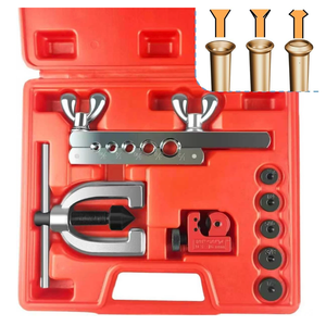 Brake Line Flaring Tool Kit, 3/16", 1/4", 5/16", 3/8" and 1/2” Double & Single Tubing Flare Tool for Copper and Aluminum Fuel Line Tube