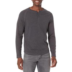 Amazon Essentials Men's Long Sleeve Henley Shirt, Regular-Fit (X-Large, Charcoal Heather)