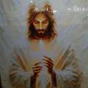 Jesus Canvas Wall Art Christian Cross Wall Decor Pictures God Painting Divine Mercy Poster Print for Church Prayer Room Living Room Decoration