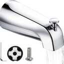 Enhon Tub Spout with Diverter, Slip-Fit Bathtub Faucet Spout Replacement, 1/2 Copper Pipe Connection, Easy to Install, Universal for Bathroom Shower(Chrome Color,1 Pack)