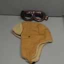 Peicees Vintage Aviator Hat and Goggles Costume Accessories Fur Ear Flaps Trooper Trapper Pilot Cap for Men Women